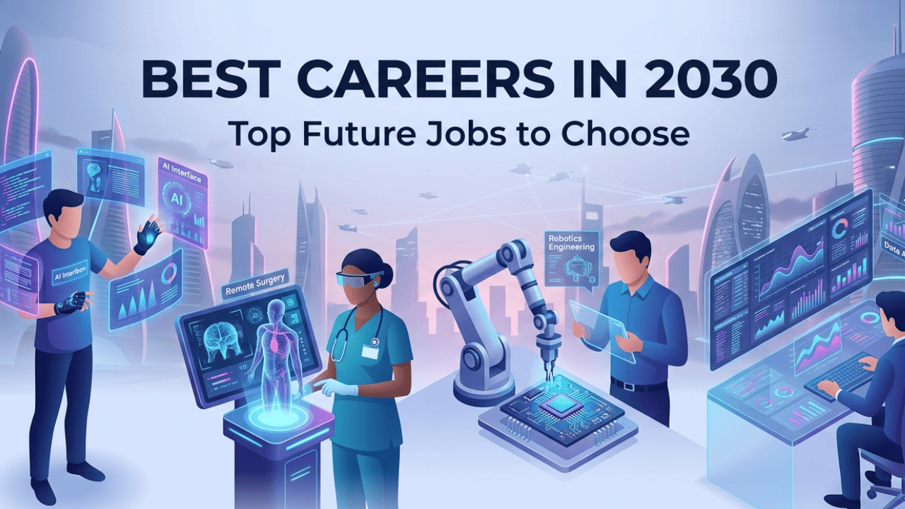 best careers in 2030 future jobs AI healthcare technology and digital careers.